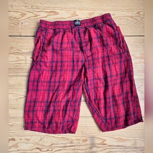 Bluenotes Red Plaid Cotton Lounge Pajama Shorts XL/TG
